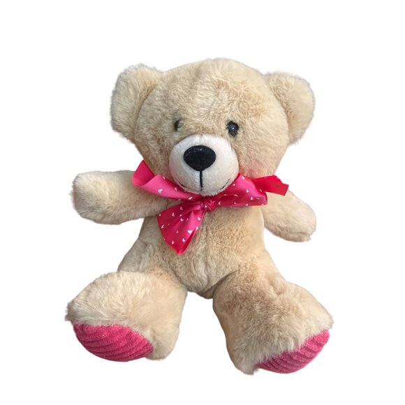 DanDee Collectors Choice Plush Teddy Bear Stuffed Animal Pink Corduroy Paws 8.5" - Picture 1 of 5